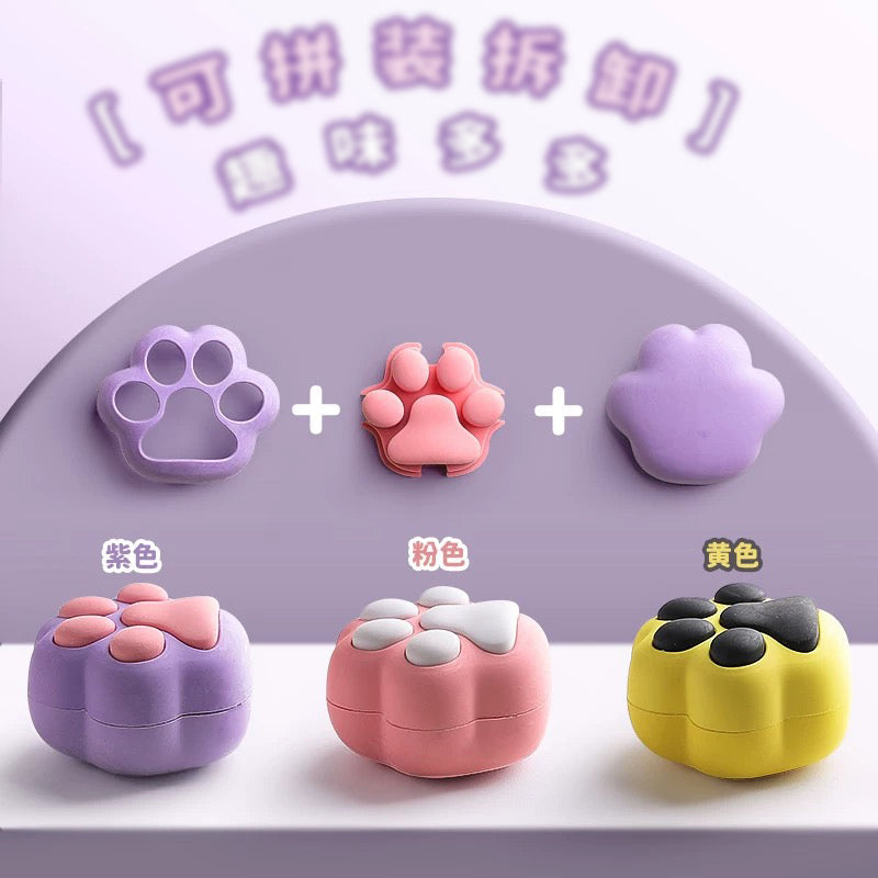 Cute Cat Paw Eraser Soft Squishy Cartoon Paw Eraser for Kids, Students & Desk Decor