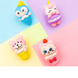 Cute Animal Ice Cream Eraser Cartoon Ice Cream Shaped Rubber Eraser for Kids & Students
