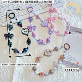 Kawaii Beaded Phone Wrist Strap with Bow & Heart Charms SparkelsSparkels