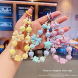 Kawaii Pearl Beaded Phone Wrist Strap with Bow & Star Charms