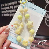Kawaii Pearl Beaded Phone Wrist Strap with Bow & Star Charms SparkelsSparkels