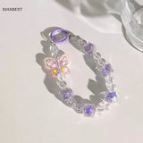 Crystal Butterfly Beaded Phone Wrist Strap