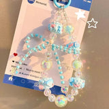 Kawaii Crystal Beaded Phone Wrist Strap with Big Bow Charm