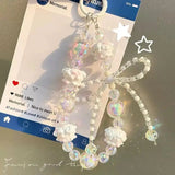 Kawaii Crystal Beaded Phone Wrist Strap with Big Bow Charm