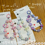 Kawaii Character Beaded Phone Wrist Strap Cute Charm Lanyard