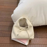 Soft Bow Knot Mini Handbag with Crossbody Strap