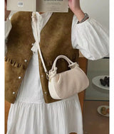 Woven Texture Mini Handbag with Crossbody Strap