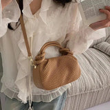 Woven Texture Mini Handbag with Crossbody Strap