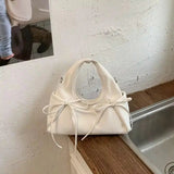 Chic Bow Accent Shoulder Bag Elegant & Soft Crossbody Handbag