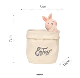 Kawaii Pen Holder Creative Paper Bag Flower Pot Makeup Storage Holder