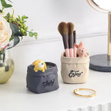 Kawaii Pen Holder Creative Paper Bag Flower Pot Makeup Storage Holder
