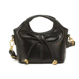 Mini Cute Bowtie Handbag & Crossbody Purse with Gold Bead Accents