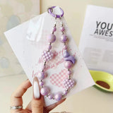 Pastel Beaded Phone Charm Strap Cute Heart & Star Wrist Lanyard SparkelsSparkels
