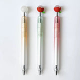 Kawaii Strawberry Bounce Gel Pen 0.5mm Black Ink Cute Spring-Top Pen