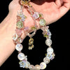 Enchanted Garden Floral Pearl Beaded Bag Charm & Keychain