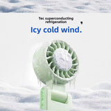 Portable Rechargeable Ice Cooling Clip Fan with LED Battery Display 360° Adjustable