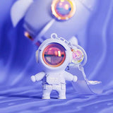 Cute Astronaut Space Keychain with Crystal Charm & Strap
