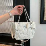 Heart Quilted Bow Chain Shoulder & Crossbody Bag