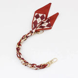 Silk Scarf & Gold Chain Phone Lanyard Wristlet Elegant Bow Ribbon Keyring & Bag Charm (Random Design) SparkelsSparkels