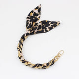 Silk Scarf & Gold Chain Phone Lanyard Wristlet Elegant Bow Ribbon Keyring & Bag Charm (Random Design)