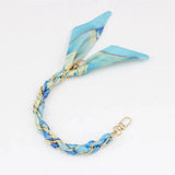 Silk Scarf & Gold Chain Phone Lanyard Wristlet Elegant Bow Ribbon Keyring & Bag Charm (Random Design) SparkelsSparkels