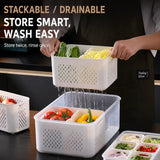 Airtight 3-Grid Fresh Food Storage Box with Removable Baskets