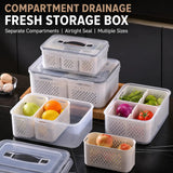 Airtight 3-Grid Fresh Food Storage Box with Removable Baskets