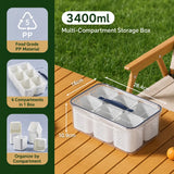 3400ml Multi-Compartment Food Storage Box with 6 Removable Baskets