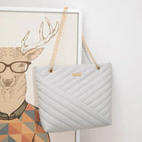 Quilted Chain Shoulder Tote Bag Elegant Women’s Fashion Handbag Lightweight Everyday Tote Purse SparkelsSparkels