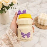 Cute Bow Ceramic Storage Jar with 3D Bow Lid