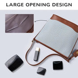 Premium Pleated Shoulder Tote Bag for Women Lightweight Casual Crossbody Handbag with Leather Trim SparkelsSparkels