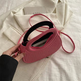 Trendy Pleated Round Handle Mini Crossbody Bag for Women Cute Fashion Shoulder Handbag SparkelsSparkels