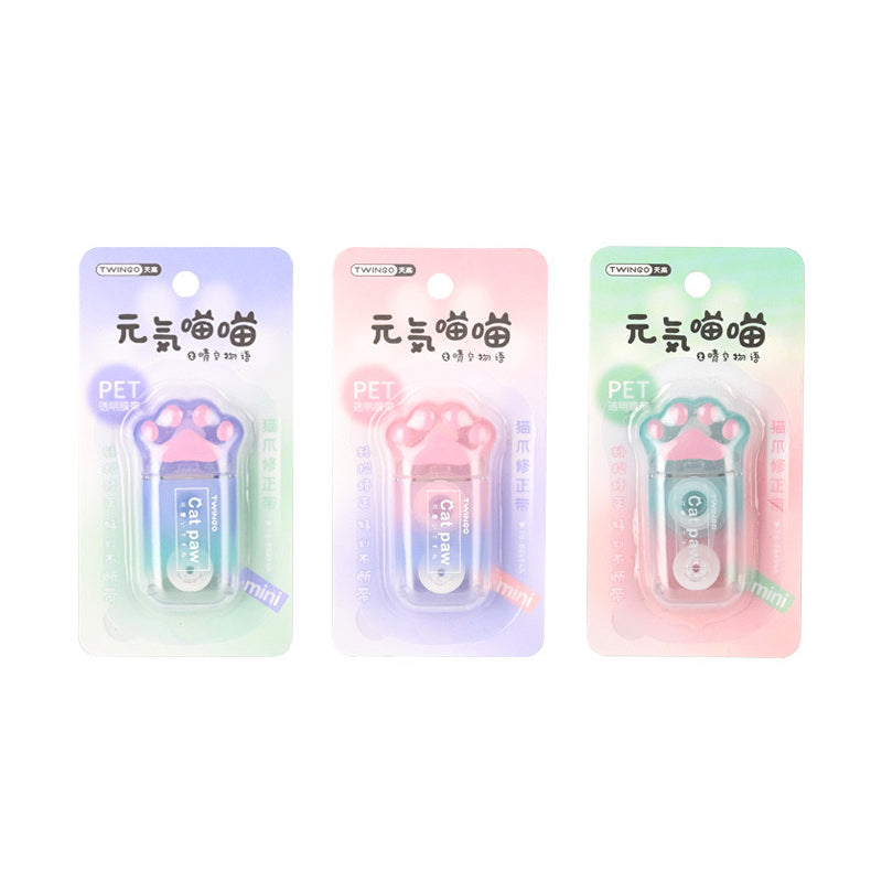 Mini Cat Paw Correction Tape Cute Pastel 5m Eraser Tape for School & Journaling