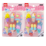 Cute Ice Cream & Cupcake Eraser Set Colorful DIY Food Erasers for School & Collectors