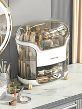 360° Rotating Multi-Layer Cosmetic & Makeup Storage Organizer with Dustproof Cover