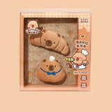 Capybara Plush Notebook Set Cute Furry Journal with Removable Plush Charms