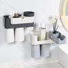 Wall-Mounted Bathroom Organizer with 2 Cups & Multi-Storage Compartments