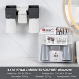 Wall-Mounted Bathroom Organizer with Toothbrush Holders & Storage Cups