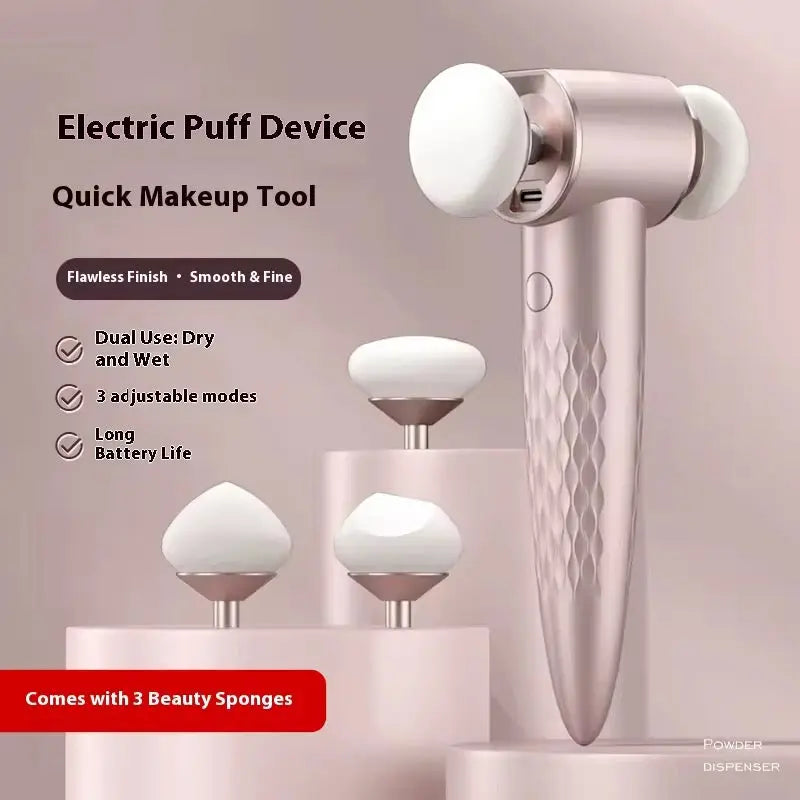 Electric Makeup Puff Device Rechargeable Foundation Blender 3Mode Vibrating Beauty Sponge for Flawless Base SparkelsSparkels