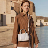 Women’s Pleated Mini Handbag Lightweight Crossbody Shoulder Bag with Top Handle Casual Chic Daily Purse SparkelsSparkels