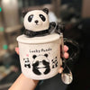 Lucky Panda Ceramic Mug with 3D Lid & Spoon