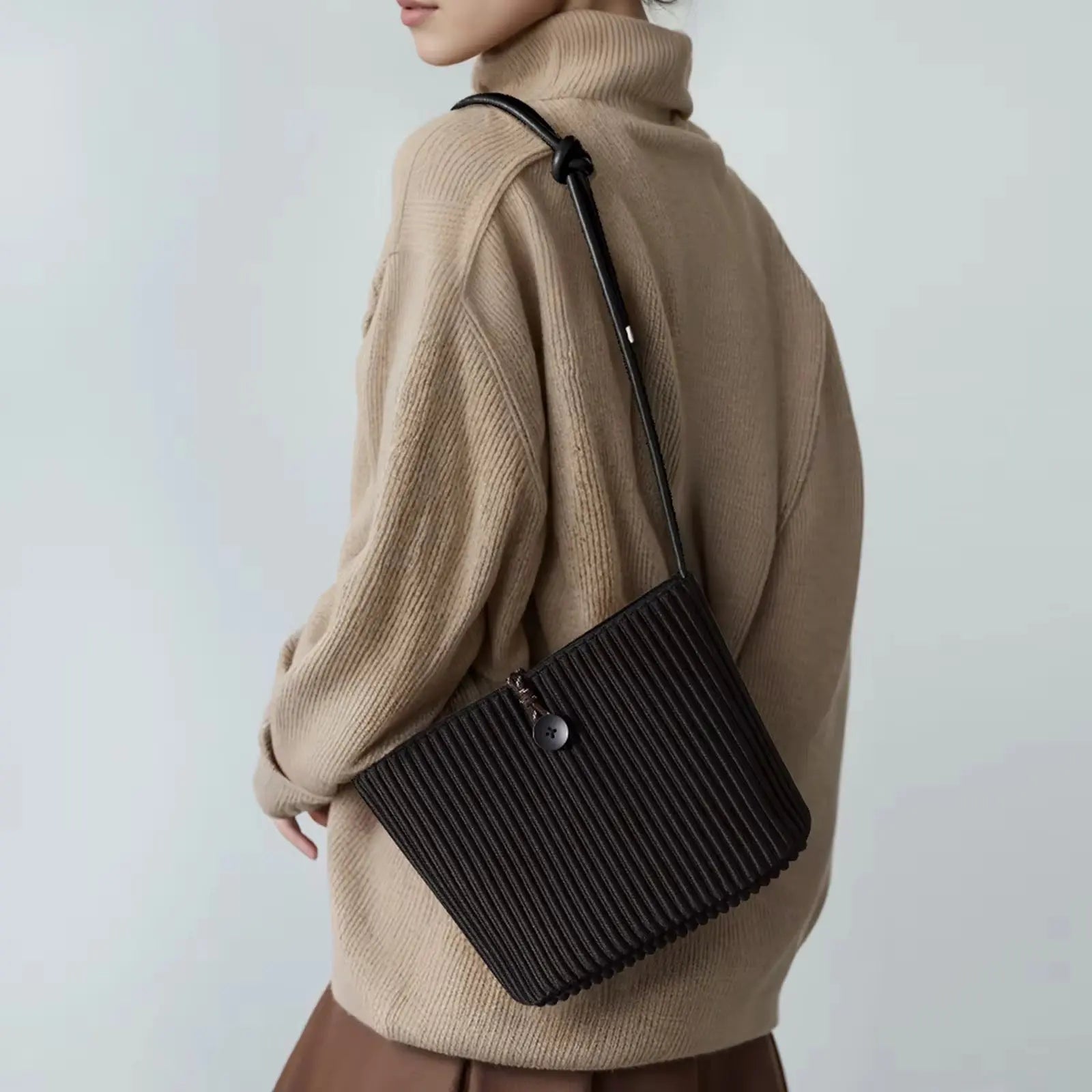 Convertible Pleated Shoulder & Satchel Handbag for Women Lightweight Casual Crossbody Tote with Adjustable Strap SparkelsSparkels