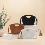 Minimalist Pleated Handle Crossbody Bag Lightweight Fashion Shoulder Purse for Women SparkelsSparkels