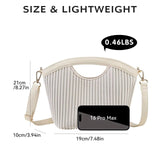 Minimalist Pleated Handle Crossbody Bag Lightweight Fashion Shoulder Purse for Women SparkelsSparkels