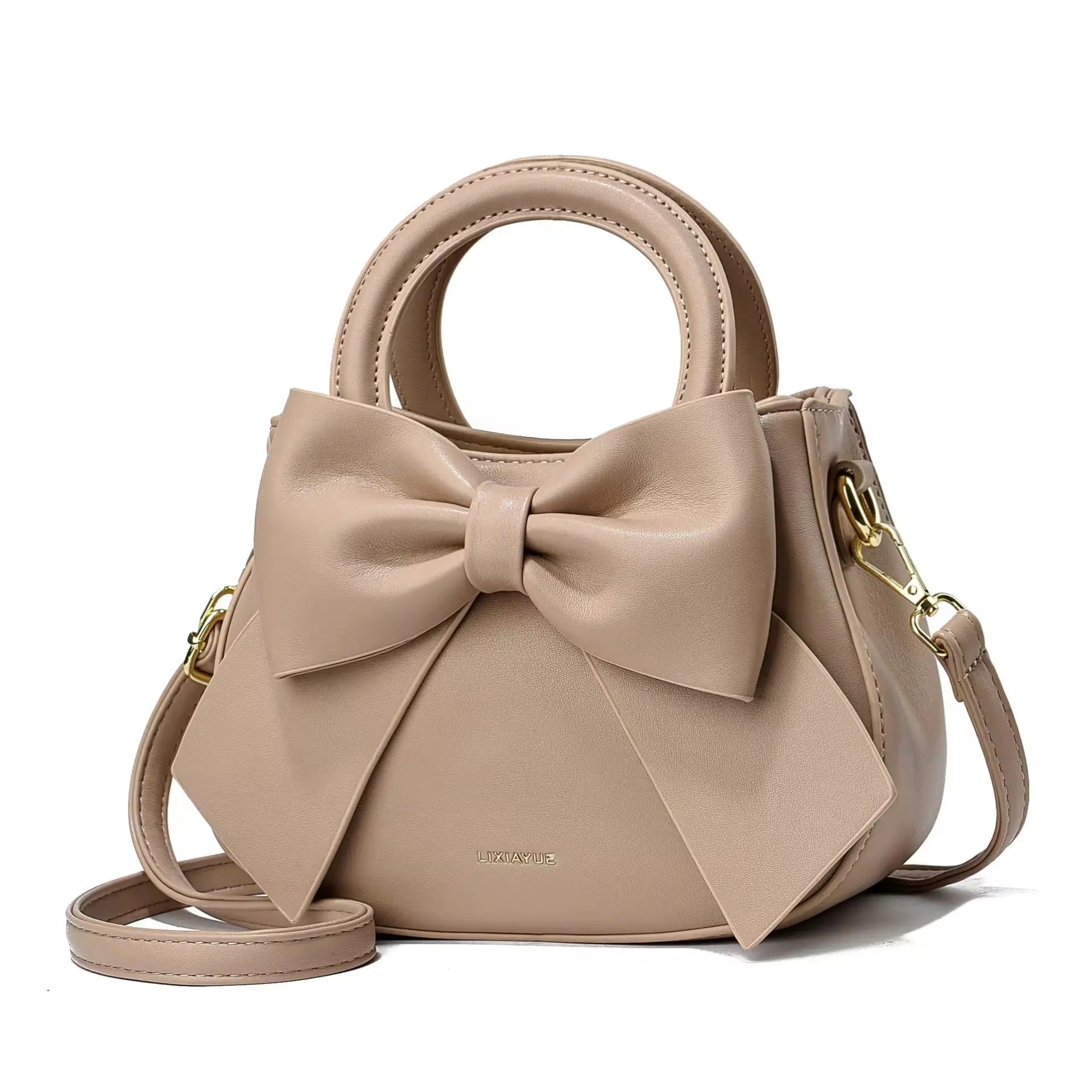 Cute Bowknot Mini Handbag for Women Luxury PU Leather Crossbody Shoulder Bag & Top Handle Purse SparkelsSparkels