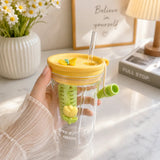 Cute Butterfly Fruit Infuser Water Bottle with Straw