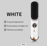 Portable Rechargeable Hair Straightening Brush with Digital Display SparkelsSparkels