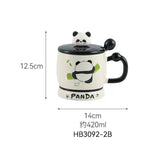 Cute Panda Ceramic Mug with 3D Lid & Spoon