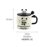 Cute Panda Ceramic Mug with 3D Lid & Spoon