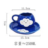 Smiley Cloud Ceramic Cup with Saucer 250ml